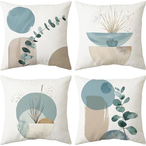 Fundas de almohada de 45x45 cm, juego de 4 fundas de almohada decorativas de terciopelo. (1/5)