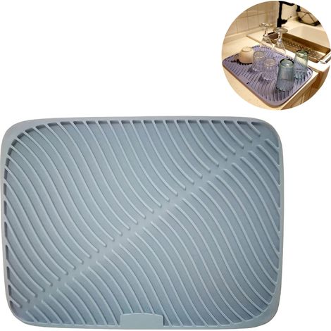 Égouttoir de cuisine, tapis de rangement en silicone pour la vaisselle, antidérapant et compatible lave-vaisselle.