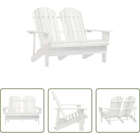 Chaise Adirondack - Chaise de jardin Adirondack 2 places bois de sapin massif blanc (1/5)