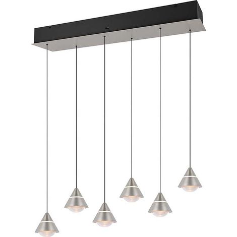 Pendelleuchte Hängeleuchte Deckenleuchte Nickel matt Farbwechsel H 200 cm