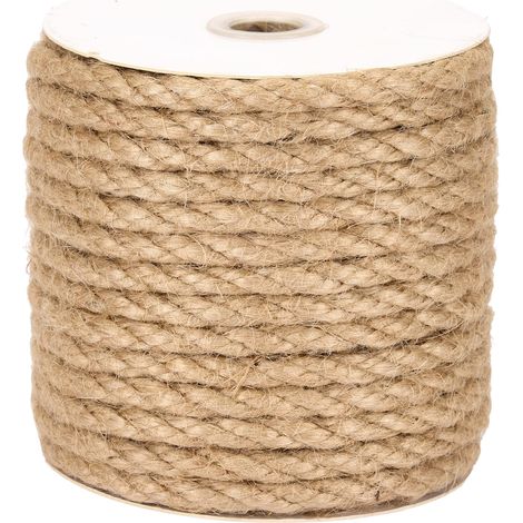 Corde de Jute Naturelle Torsadée - 8 mm x 20 mètres Ficelle Robuste pour Bricolage, Jardinage, Décoration et Artisanat (1/5)