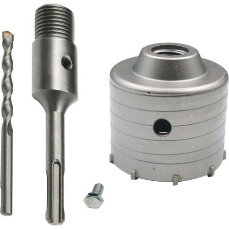 Adaptateur scie cloche béton 110 mm + foret central pour brique béton ciment pierre (100 mm + 110 mm + 110 mm)