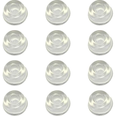 12pcs Self-adhesive Rubber Feet Silicone Pads Transparent Elastic Buffers Shock-absorbing Knobs Bumper Pads for All Kinds of Doorstop Buffers Kitchen Furniture Protection Noise Absorption