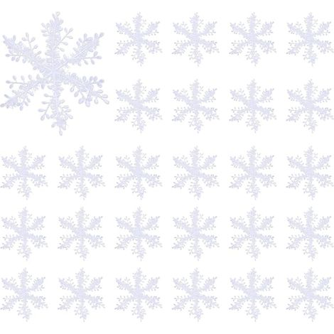30 Pièces Flocons de Neige Blancs,Decoration Sapin Noel,Suspension Noel,Produits Suspendus Réalistes,Décoration Idéale à Suspendre au Sapin de Noël,Décoration de Noël (1/5)