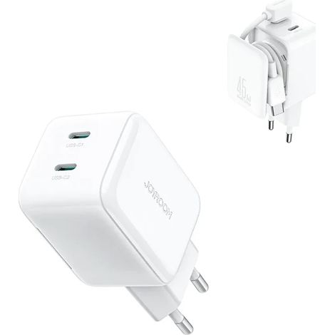 Chargeur mural GaN avec range-câble 45 W - blanc