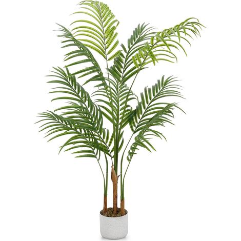 Palmier Tropical Artificiel 120 cm, Feuillage réaliste en PEVA Vert, Plante Artificielle décorative pour intérieur et extérieur (1/5)
