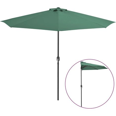 Parasol de balcon avec mât en aluminium Vert 300x150 Demi (1/5)
