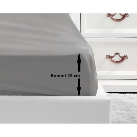 Lenzuolo con angoli aderenti Lovely Home Grigio Grigio chiaro Letto matrimoniale 180 x 200 180 x 200 cm (1/2)