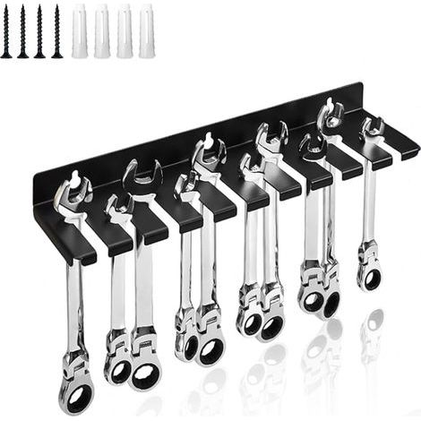 Porte Outils Mural, Support Outils Mural, Acier Au Carbone Étagère Murale pour Outils, Noir, avec Vis et Tubes D'expansion, pour Garages, Ateliers (1/5)