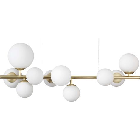 Ideal Lux PERLAGE Plafón colgante globo lineal 10 luces latón (1/2)