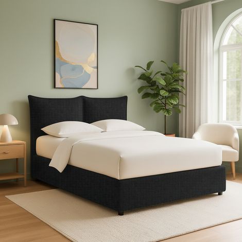 Letto Singolo Chatteris, Sfoderabile, Contenitore Made in Italy, Grigio Scuro (1/5)