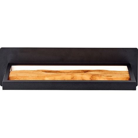 Wandleuchte Chaumont Alu/Metall/Holz, schwarz/holz