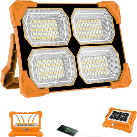 Projecteur led rechargeable solaire, spot portable USB , lampe de travail , lampe torche, lumière extérieure pour camping, urgence, jardin (1/5)