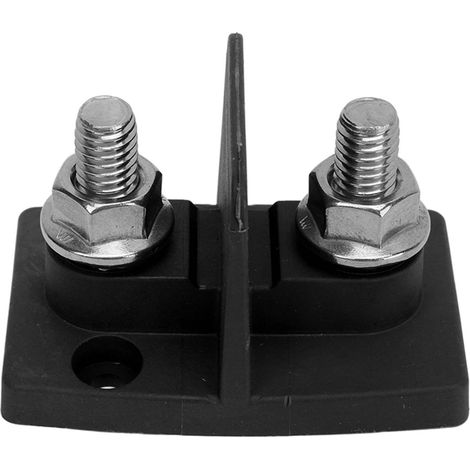 Connecteurs de câble à double pôle M10, bornes doubles avec 2 isolateurs pour voiture, camping-car, bateau, camion, DC12V à 48V, noir (1/5)