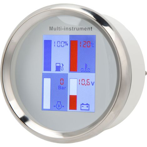 Jauge de température d'eau numérique 85mm, LED rétroéclairée, haute précision, étanche IP67, multifonction pour bateaux, yachts, hors-bord, cadran blanc, façade blanche, réf 910 00271 (1/5)