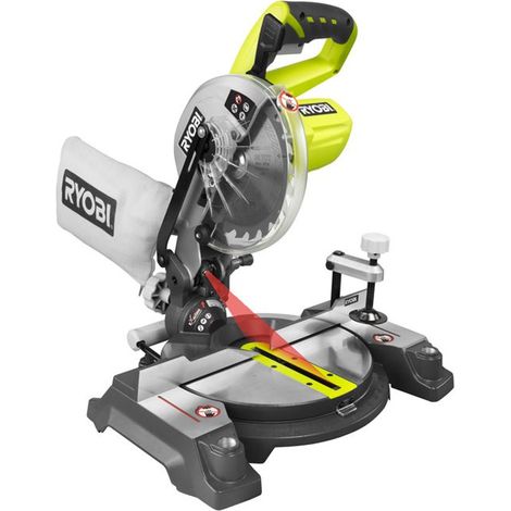 Sierra ingletadora inalámbrica RYOBI ONE+ EMS190DC de 18 V, 190 mm, sin batería (1/5)