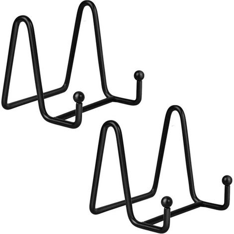 Supporto per piatti da presentazione - Cavalletto in ferro - 7,5 cm - Nero (1/2)