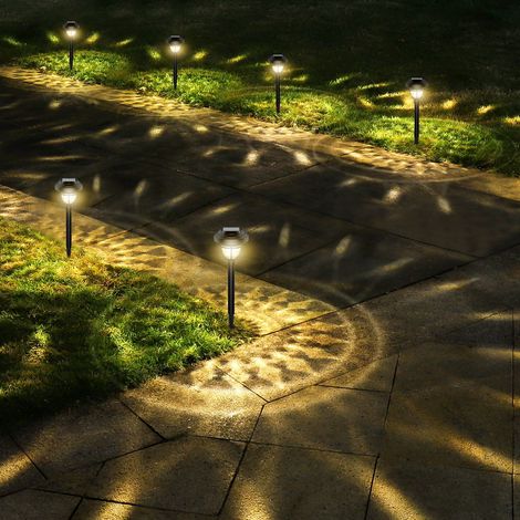 Ultrahelle 2-in-1-Solarleuchte für den Außenbereich: 4er-Pack LED-Solarwegleuchte – Schwarz/Warmweiß – 33 x 15 x 10 cm (1/4)