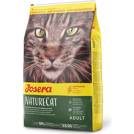 Alimento seco para gatos Josera Naturecat sin cereales, sabor pollo y salmón, 10 kg (1/2)
