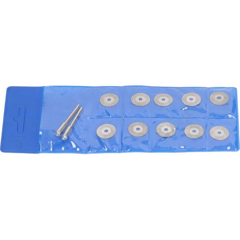 Lot de 10 disques de coupe diamantés fins avec tige, meule de ponçage ronde pour bois, métal et pierre, 16 mm / 0,6 po (1/5)