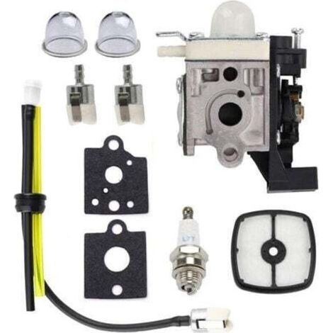 10-teiliger Vergaser-Reparatursatz für ECHO SRM-2320T Freischneider, 21,2 cm³, inklusive Luftfilter, Zündkerze, Kraftstoffleitung und Dichtung. (1/4)