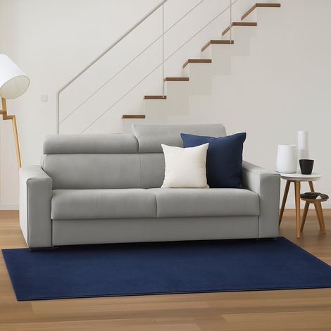 Talamo Italia Sofa cama Aiko, Sofá de 3 plazas, 100% Made in Italy, Sofá de salón con apertura giratoria, con reposacabezas ajustable y reposabrazos estándar, Cm 220x95h85, Gris, con embalaje reforzad (1/5)