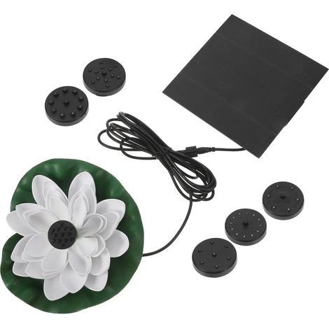 Fontaine Solaire Flottante de Lotus 25W pour Bain D’Oiseaux Fontaine Décorative Extérieure Résistante aux Intempéries de Jardin Solaire pour Bassin et Terrasse