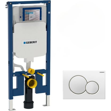 Duofix Pack de bastidor extraplano de 114 cm UP720, que ahorra espacio + Pulsador con doble botón SIGMA 01 blanco (111.796.00.1- (1/5)