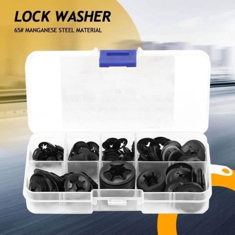 260pcs Manganese Steel Lock Washers for 3/4/5/6/8/10/12mm Washer Joint (1/4)
