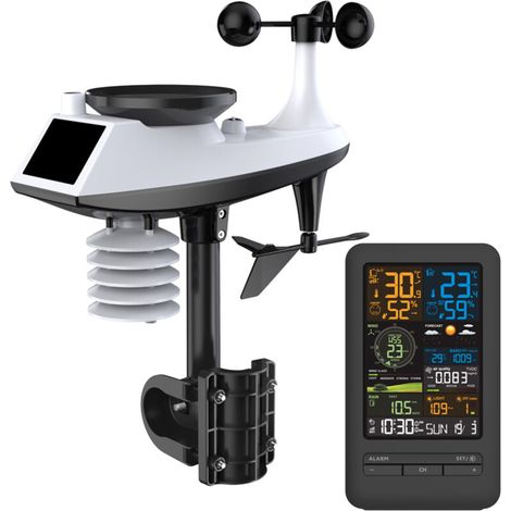 Professionelle WLAN-WetterstationAußensensor, Regenmesser, AnemometerFarbbildschirm, Echtzeitdaten, einfache Installation