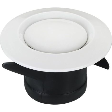 Grille d'aération ronde de 12 cm (3 pouces), diffuseur de plafond réglable, en ABS, blanche, pour salle de bain, cuisine et salon (1/5)