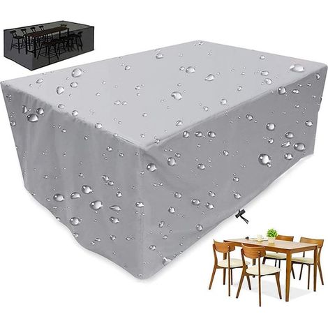 Garden Table Cover 25513080cm, Dustproof Rectangular Outdoor Garden Furniture Cover, Light Grey (1/5)
