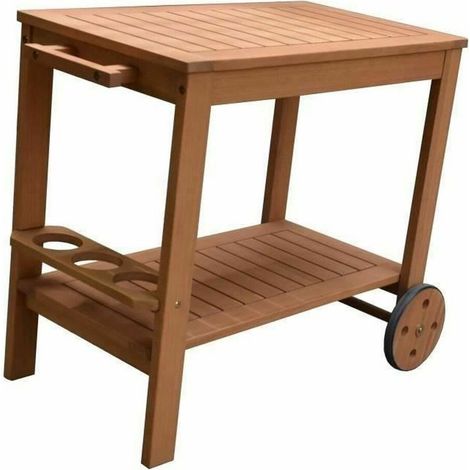 Desserte de jardin en bois eucalyptus FSC - 91,8x49,9x74cm (1/5)