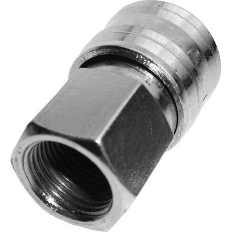 Raccord rapide femelle 1/4' – Acier chromé – Utilisation air comprimé – Connexion rapide pour équipements pneumatiques (1/2)