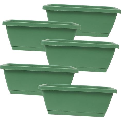 5 Ensembles Jardinière pour Plantes Intérieur Et Extérieur avec Plateaux Pots De Fleurs pour Jardins Balcons Espaces Extérieurs Et Cuisines Design Simple Et Pratique (1/5)