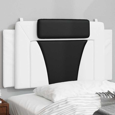 vidaXL Cabecero de cama acolchado Viana cuero sintético blanco negro 100 cm (1/5)