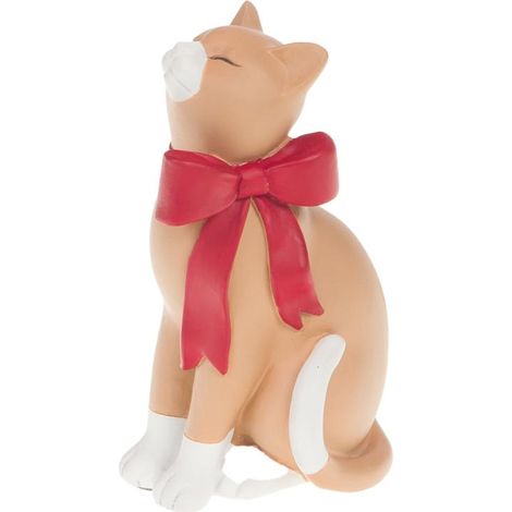 Amadeus - Chat Nala avec nœud en résine H13 cm