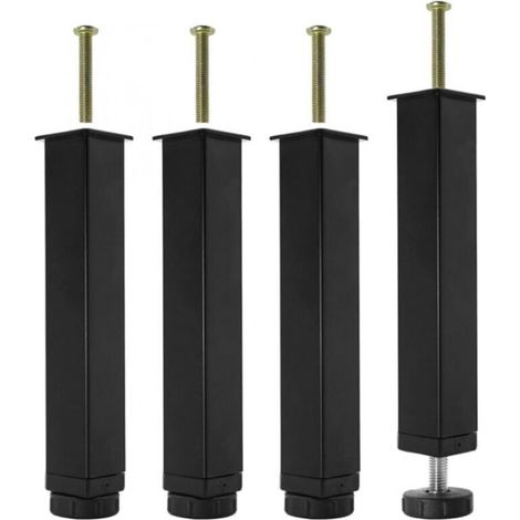 Verstellbare Metallbettbeine – Set mit 4 Lattenrostbeinen, 20 cm hoch, robust und einfach zu montieren