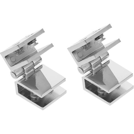 2 charnières en alliage de zinc pour porte vitrée avec fermeture ralentie (1/5)