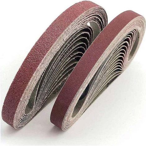 Bande abrasive 13x457 mm.5 sortes de gravier mixte (6（40/80/120/180/320).Ensemble de Bandes Abrasives,pour Black & Decker Powerfeileponceuses à bande(30 pièces)
