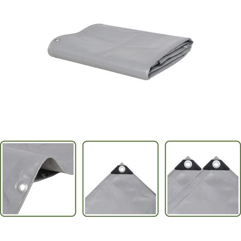 Abdeckplane für Gartenmöbel - Abdeckplane 650 g/m² 3x4 m Grau (1/5)