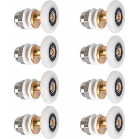 Roulette pour porte de douche - Roulettes coulissantes - Porte Rouleau - Roue de secours - 8pcs - 23mm