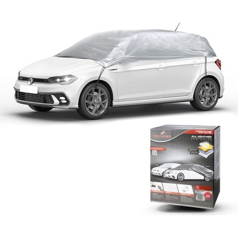 Abdeckplane Auto All Weather Basic, Autoplane Halbgarage Größe M, Autoabdeckung silber (1/5)