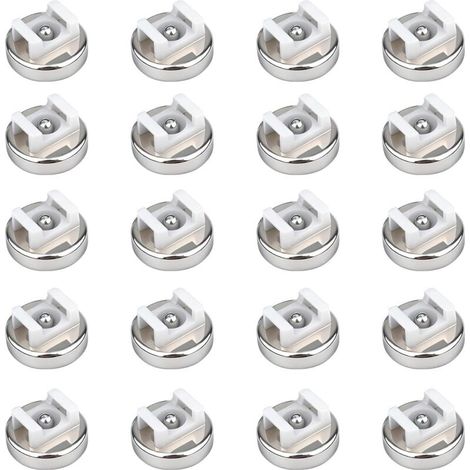 Lot de 20 supports magnétiques pour serre-câbles, base de 16 mm/20 mm/25 mm, support de câble multifonction pour la maison, le bureau, le câblage électrique marin (16 mm pour 8 kg) (1/5)