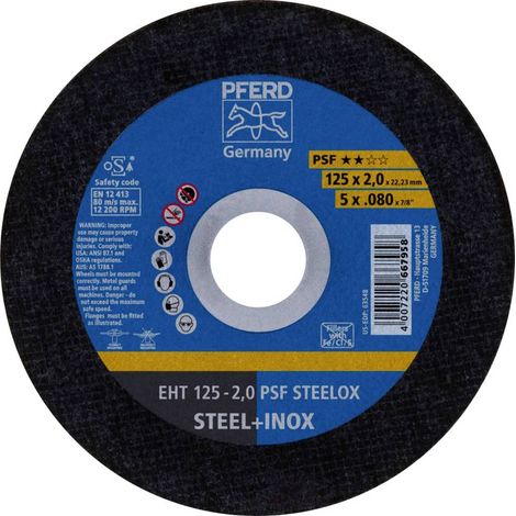Disque de découpage PFERD Ø 125 x 2,0 x 22,23mm pour acier, inox (1/3)