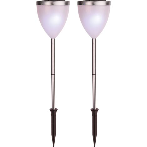 Best Season 477-35 LED-Solar-Pathlights 2-er Set 46 x 10 cm, silber (1/5)