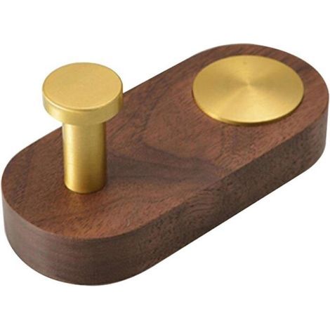 (Gold + Walnuss) Kleiderhaken – Natur – Schwarznuss – Massivholz – Wandmontage – Modernes Design (1/5)