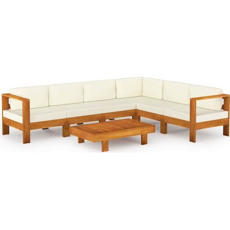 Maison Exclusive - Set da Giardino 7 pz con Cuscini 100x60 cm Legno di Acacia (1/5)