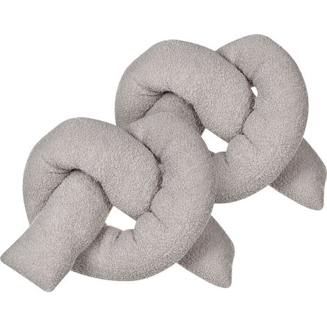 Conjunto de 2 cojines modernos 172 x 14 cm tela afelpada almohada múltiples formas textil decoración accesorios sala de estar dormitorio grises Gladiolus (1/5)