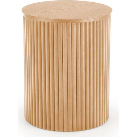 Mesa auxiliar Houston 1223 , 50x0x0cm, Diámetro: 40, Chapa de madera natural, MDF, Redonda